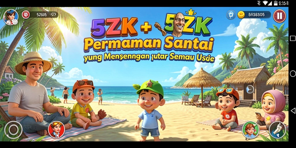 Tampilan permainan 5ZK yang menyenangkan dan interaktif.