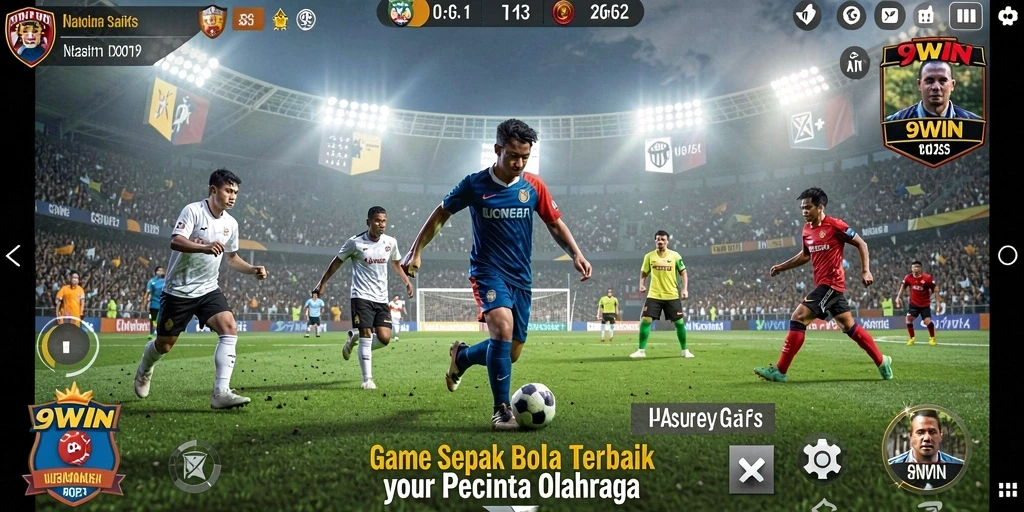 Tampilan gameplay sepak bola yang seru dan mendebarkan di 9WIN.
