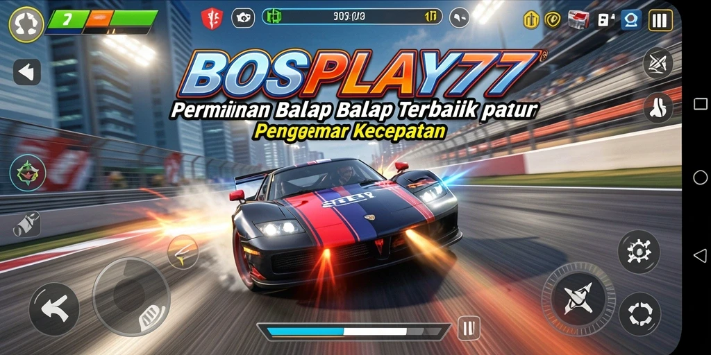Tampilan gameplay Racing yang mendebarkan di BOSPLAY77.