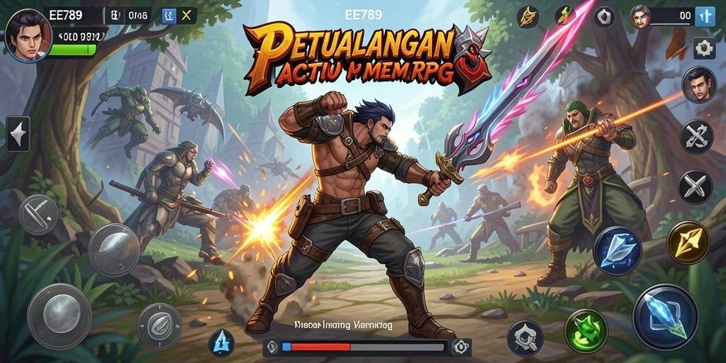 Screenshot utama EE789 menampilkan aksi pertarungan seru dalam gameplay ARPG.