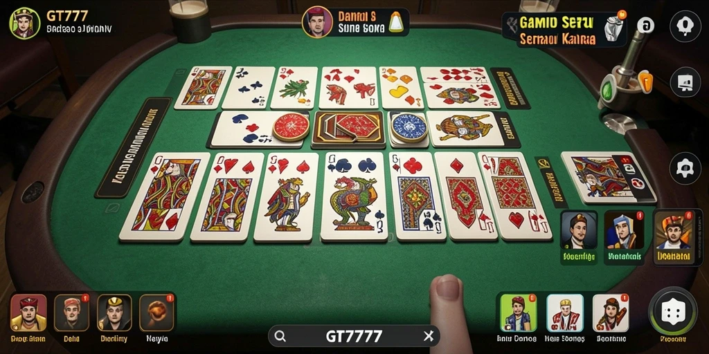 Tampilan screenshot GT777 menunjukkan elemen permainan Domino yang seru dan menarik.