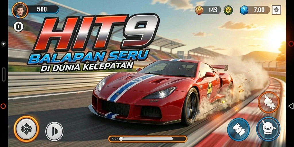 Gameplay balapan seru dengan kendaraan dan trek yang menantang.