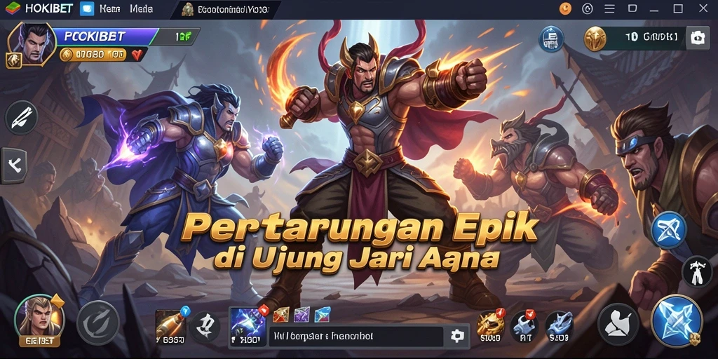 Gameplay HOKIBET yang seru dan menegangkan dalam arena pertarungan.