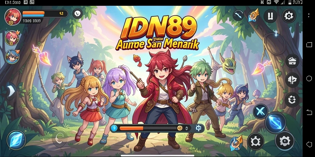 Tampilan gameplay seru IDN89 dengan karakter anime yang menarik.