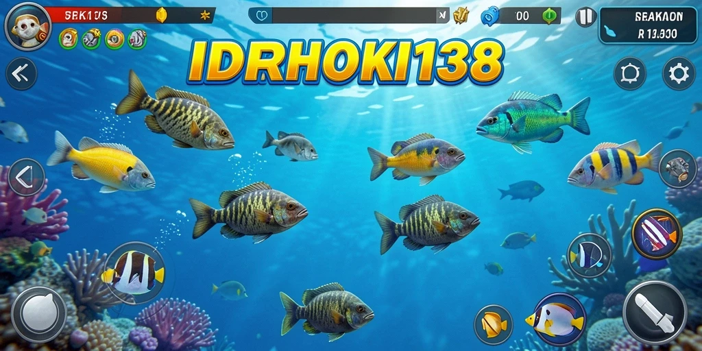 Tangkapan layar gameplay seru Tembak Ikan di IDRHOKI138.