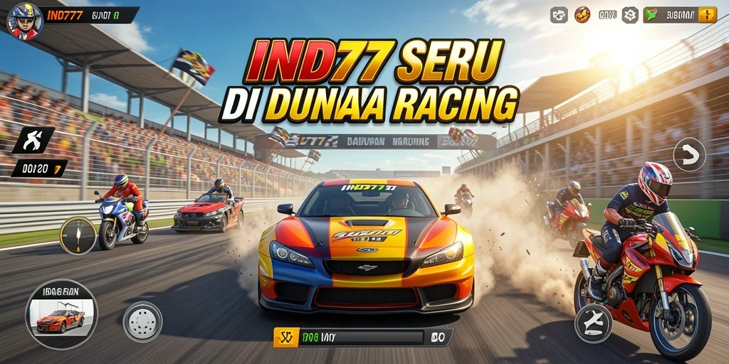 Tampilan gameplay yang mendebarkan dalam balapan mobil.