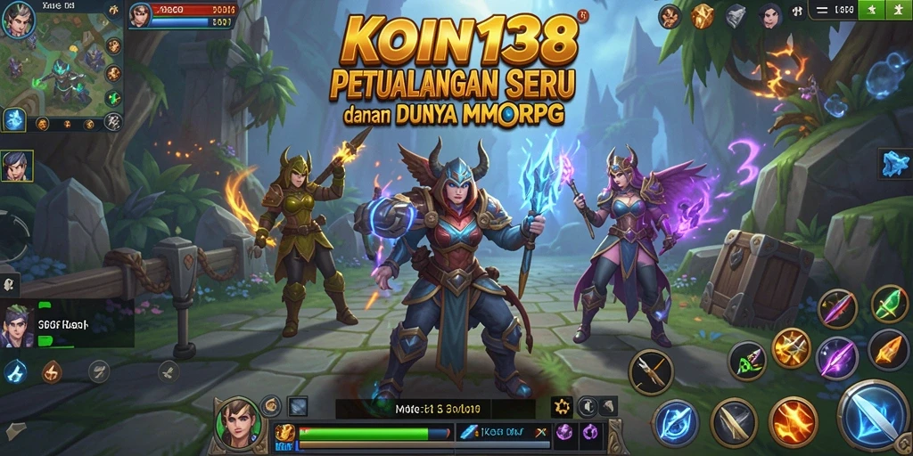 Tampilan seru dari gameplay KOIN138 di dunia MMORPG.