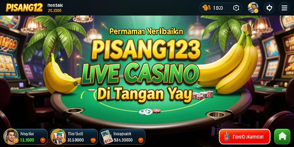 Screenshot gameplay PISANG123 menampilkan dealer live dan suasana kasino yang mendebarkan.