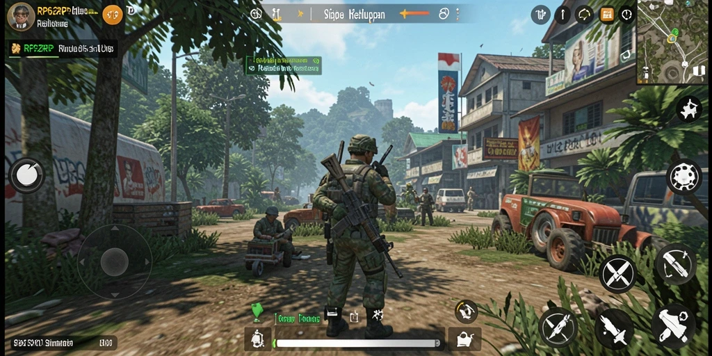 Screenshot gameplay RP62RP menampilkan interaksi sosialisasi antar karakter.