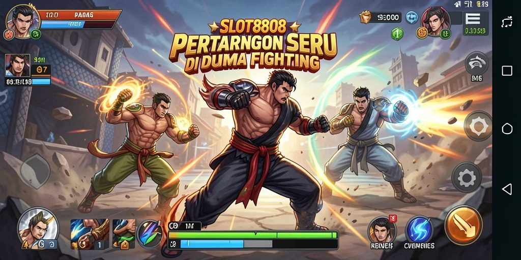 Screenshot menunjukkan aksi pertarungan intens di SLOT8808.