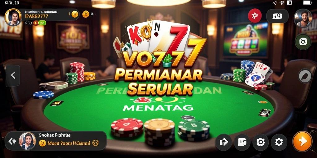 Screenshot VO777 menunjukkan pemain asyik bermain poker online.