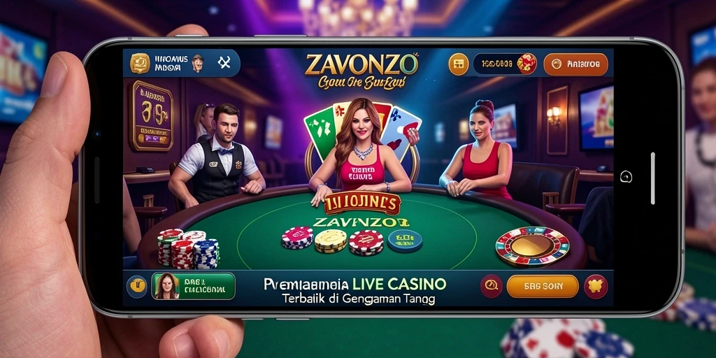 Screenshot gameplay ZAVONZO yang memukau dalam suasana Live Casino.