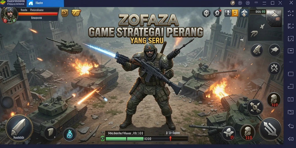 Tampilan gameplay ZOFAZA yang menegangkan dan strategis.